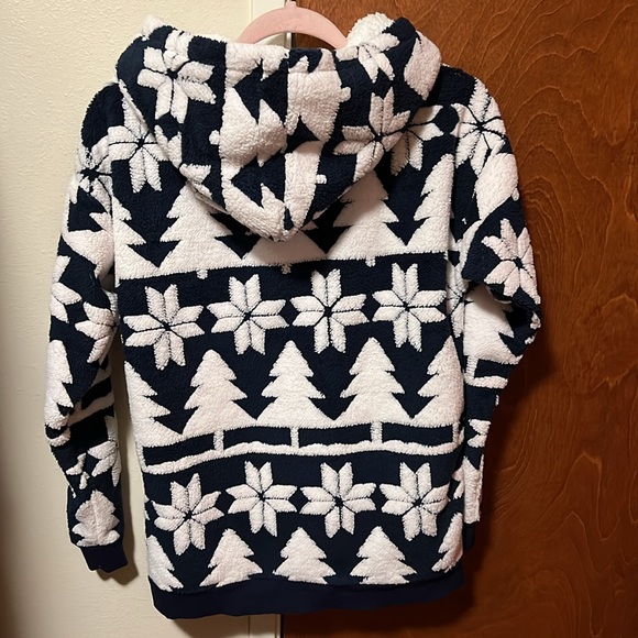 Vera Bradley Black & White Hooded Fleece Snowflake Jacket-NWT - Picture 8 of 13